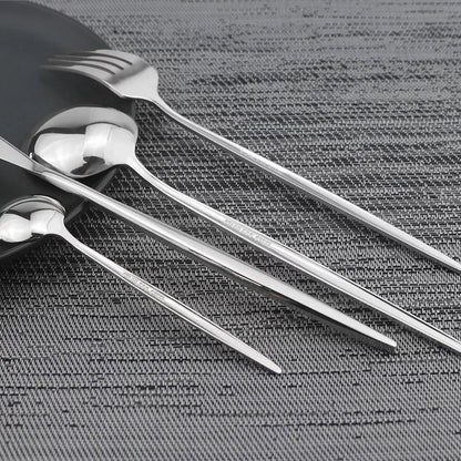 Silver (4404) 24 PCs Premium Steel Cutlery Set  Apricot   