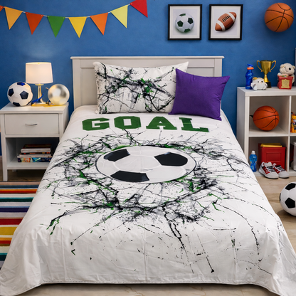 2Pcs Single Bed Sheet-Goal single bed sheet Apricot