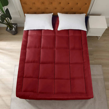 Winter Mattress Topper 700 GSM- Red Comforters Apricot
