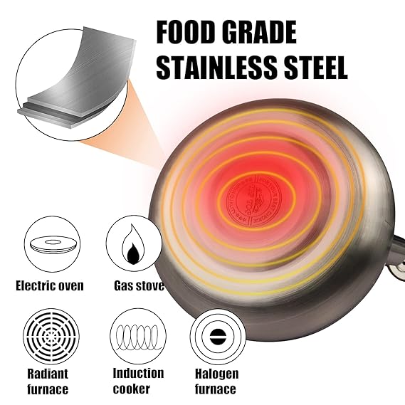 Stainless Steel One Touch Button Whistle Teapot with Anti Scalding Handle- Grey Texture Apricot