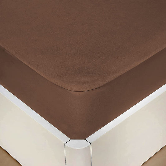 Terry Waterproof Mattress Protector-Brown Terry Waterproof Mattress Protector Apricot