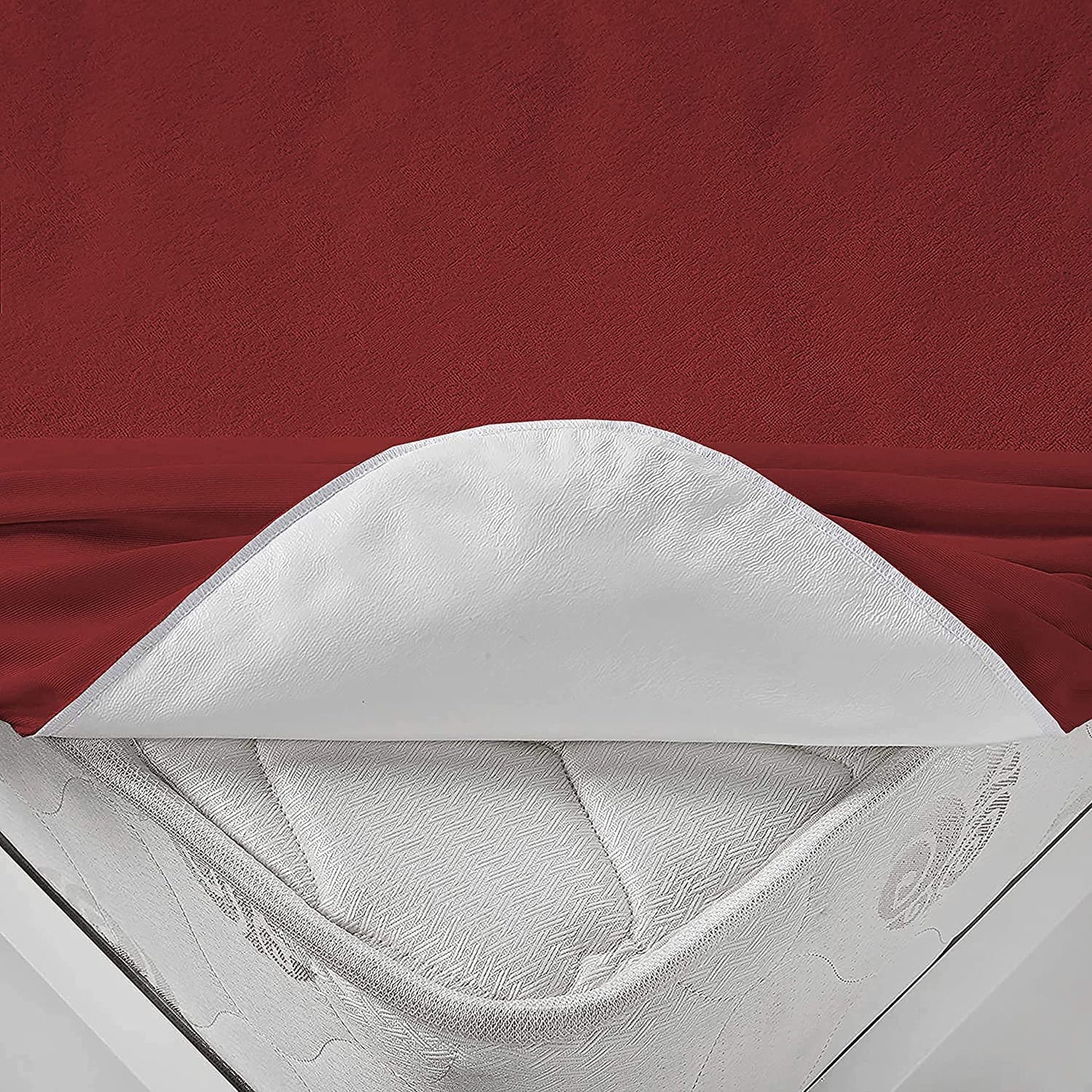 Terry Waterproof Mattress Protector- Maroon Terry Waterproof Mattress Protector Apricot