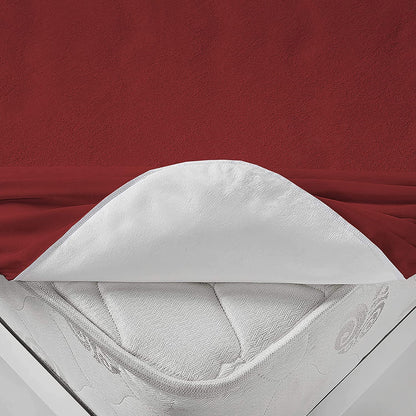 Terry Waterproof Mattress Protector- Maroon Terry Waterproof Mattress Protector Apricot
