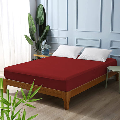 Terry Waterproof Mattress Protector- Maroon Terry Waterproof Mattress Protector Apricot