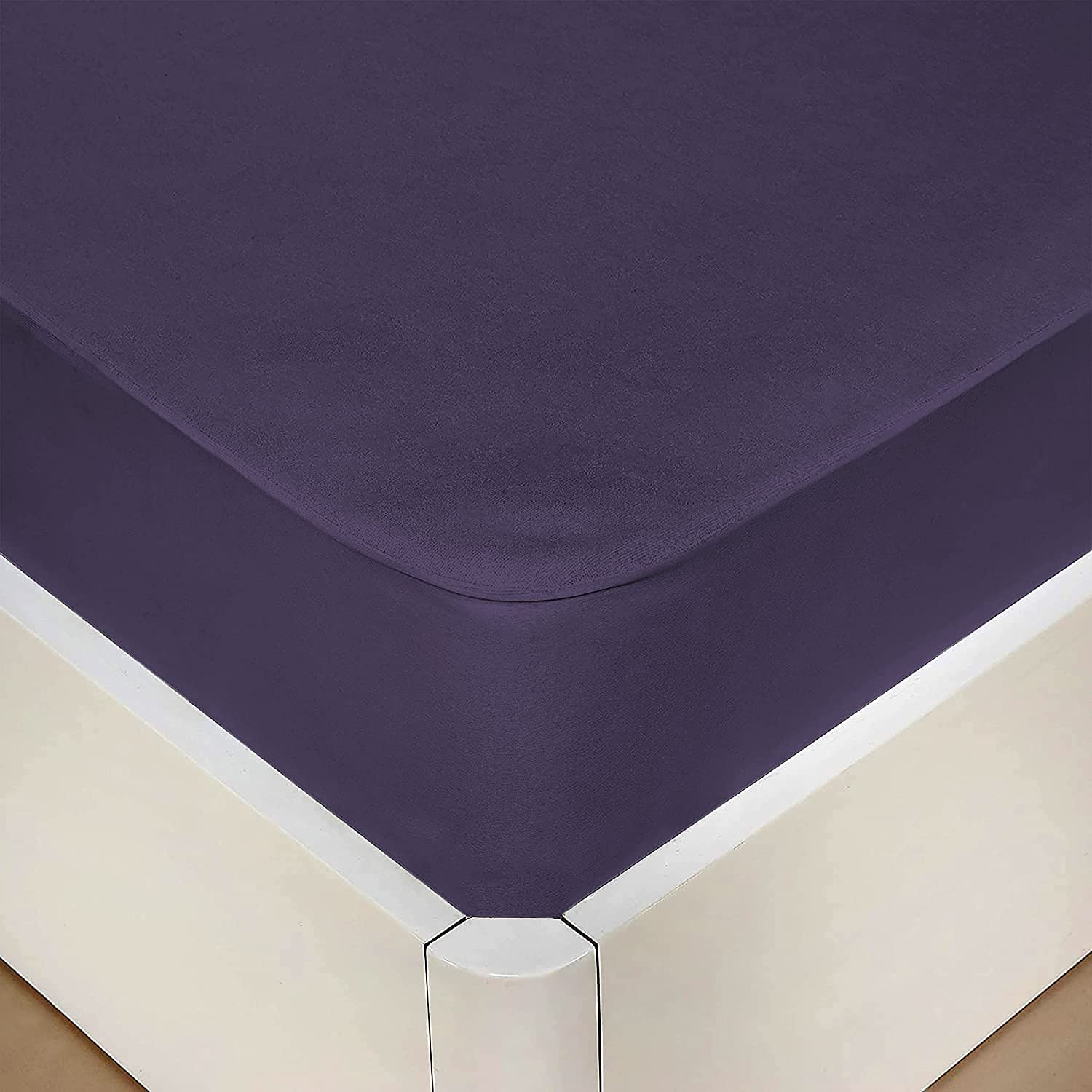 Terry Waterproof Mattress Protector- Navy Blue Terry Waterproof Mattress Protector Apricot