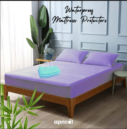 Terry Waterproof Mattress Protector-Purple Terry Waterproof Mattress Protector Apricot