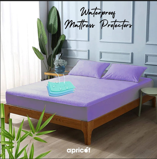 Terry Waterproof Mattress Protector-Purple Terry Waterproof Mattress Protector Apricot