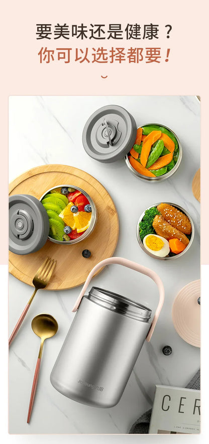 Thermal Insulated Lunch Box Stainless Steel5558(SA2405-46)-Brown  Apricot   