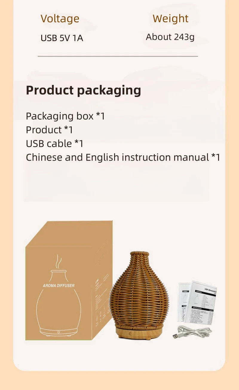 Ultrasonic Aromatherapy Air Humidifier-Beige(SA2405-189)  Apricot   