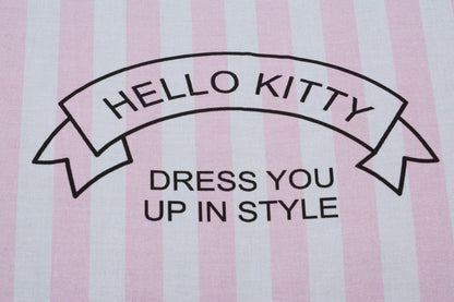 2Pcs Digital Printed Single Bed Sheet- Hellow Kitty single bed sheet Apricot