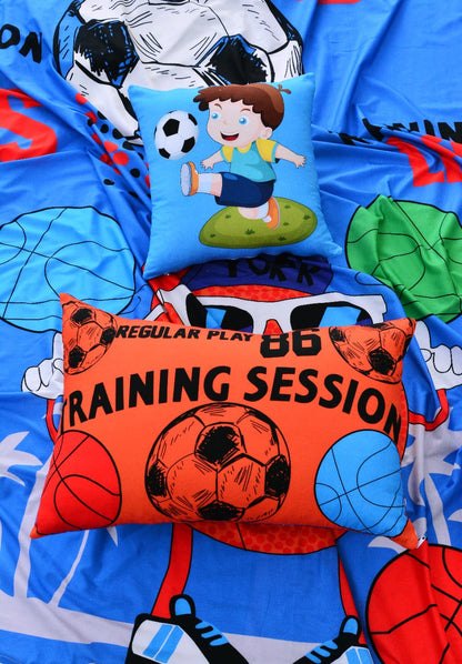 2Pcs Digital Printed Single Bed Sheet- Fun Time single bed sheet Apricot