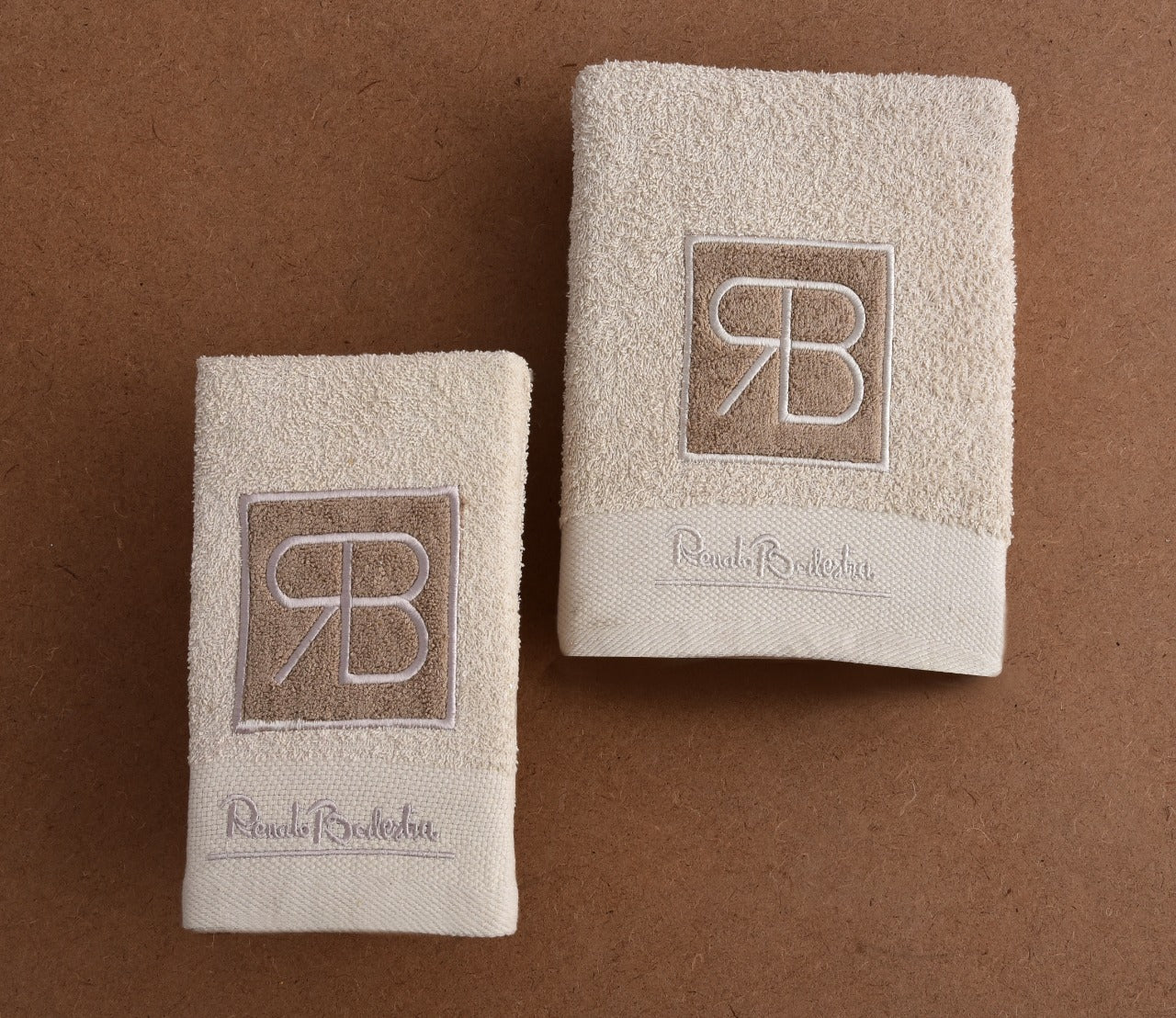 2 PCs RB Embroidered Kitchen Towels- Beige