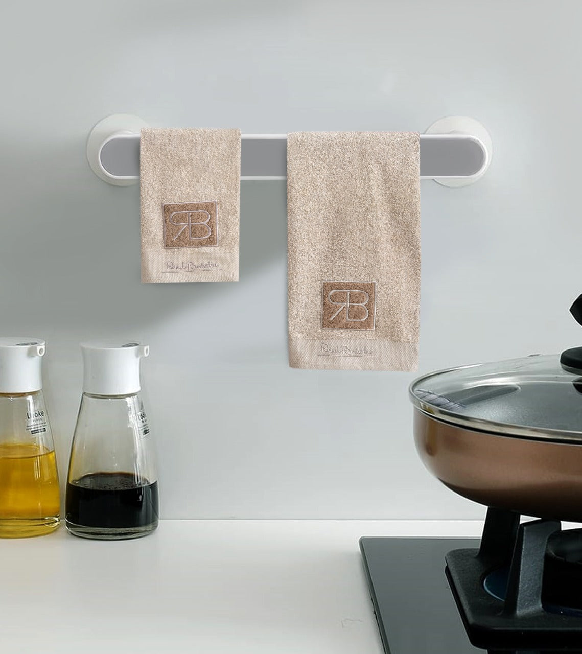2 PCs RB Embroidered Kitchen Towels- Beige