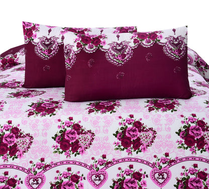 3 PCs Bed Spread Set-Plum Flower Bed Spread Apricot