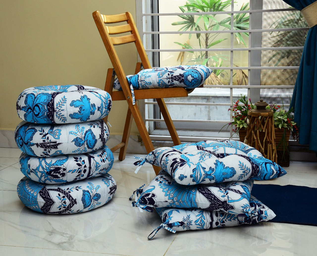 Digital Printed Chair Seaters- CS002 cushions Apricot