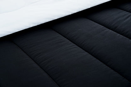 1 PC Double Winter Comforter-Black Over Sliver Comforters Apricot