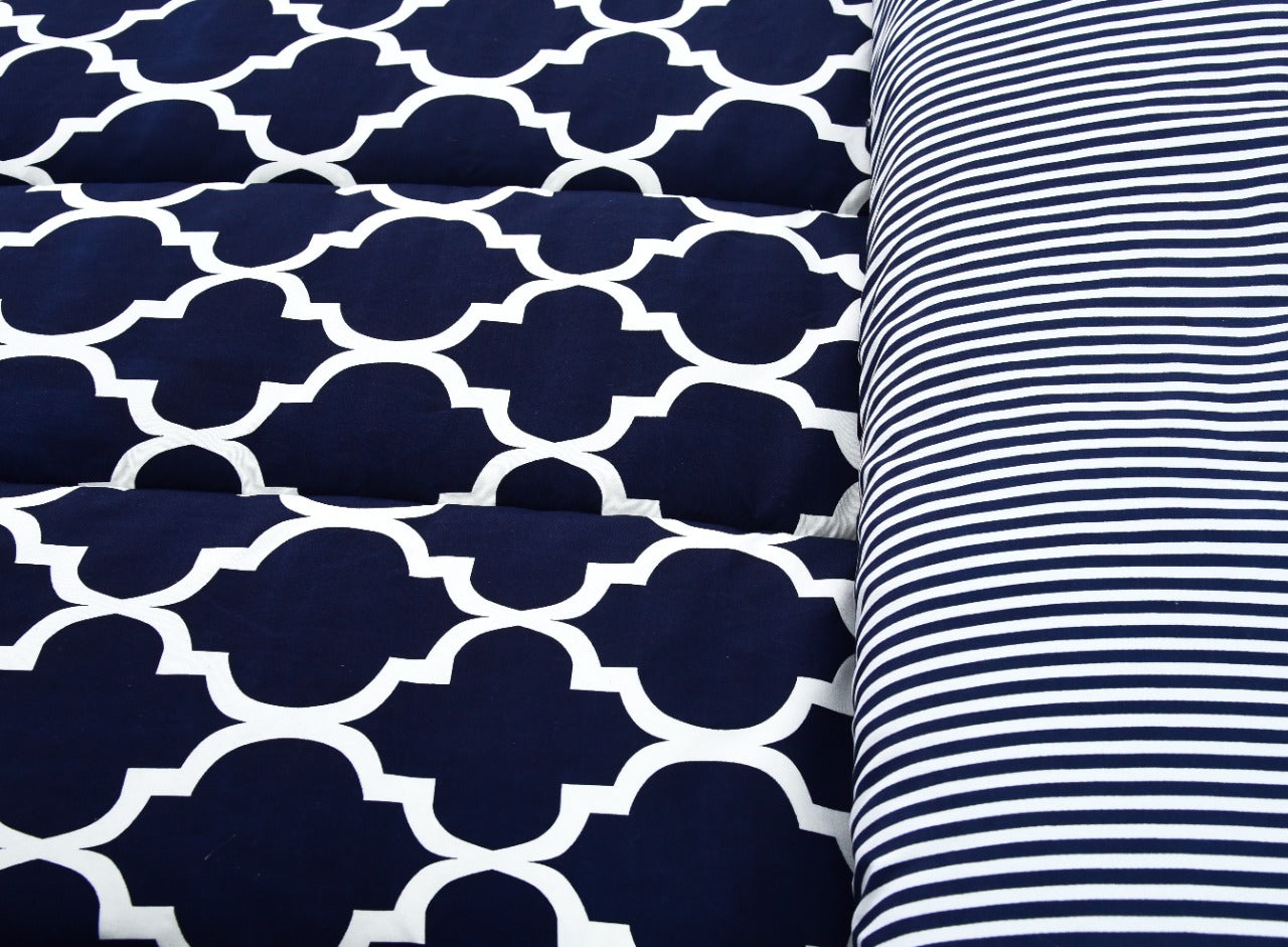 1 PC Single Comforter-Blue Geometric Comforters Apricot