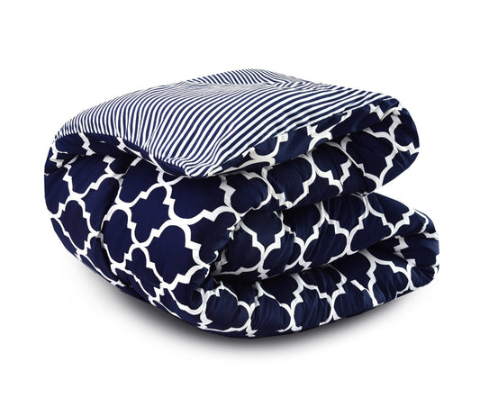 1 PC Single Comforter-Blue Geometric Comforters Apricot