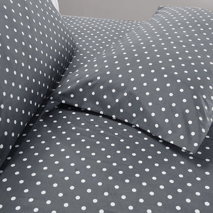 3 PCs Double Bed Sheet-Grey Polka Bed Sheets Apricot
