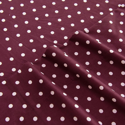 Fitted Bed Sheet-Plum Polka Fitted Sheets Apricot