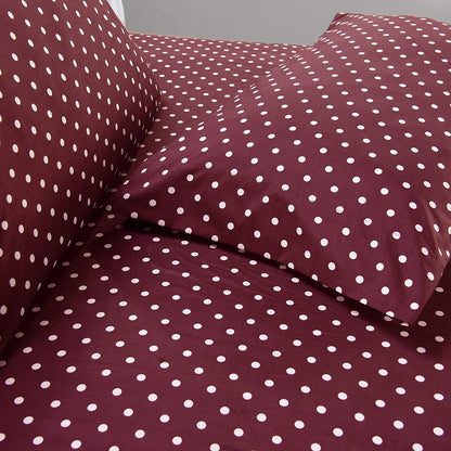 Fitted Bed Sheet-Plum Polka Fitted Sheets Apricot