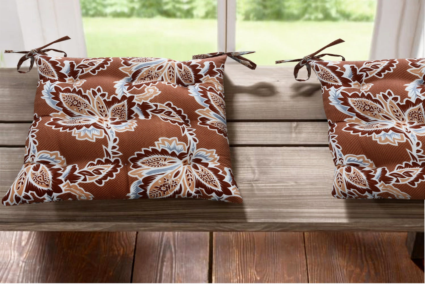 Digital Printed Chair Seaters- CS005 cushions Apricot