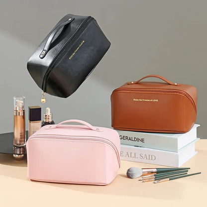 Portable PU Makeup Multifunctional Bag-Black(SA2403-21) Cosmetic Pouches Apricot