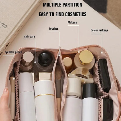Portable PU Makeup Multifunctional Bag-Black(SA2403-21) Cosmetic Pouches Apricot