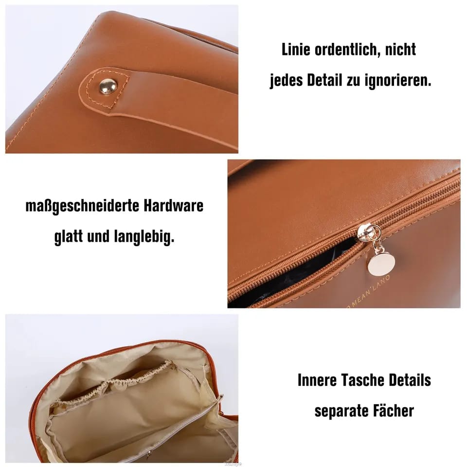 Portable PU Makeup Powder Waterproof Multifunctional Bag-Brown(SA2403-21) Cosmetic Pouches Apricot