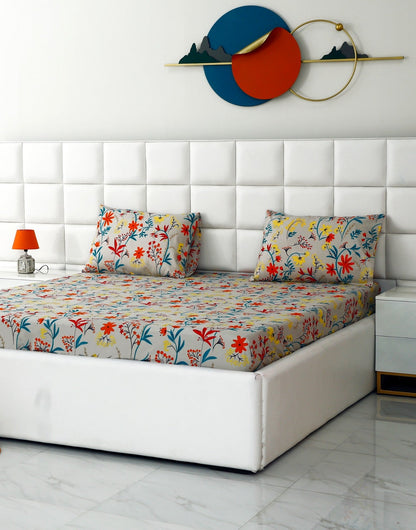 Fitted Bed Sheet-Orange Lilly Fitted Sheets Apricot