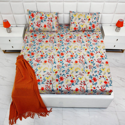 Fitted Bed Sheet-Orange Lilly Fitted Sheets Apricot