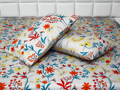 Fitted Bed Sheet-Orange Lilly Fitted Sheets Apricot
