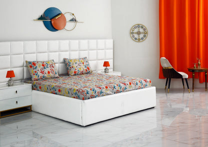 Fitted Bed Sheet-Orange Lilly Fitted Sheets Apricot