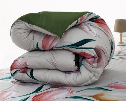 5 PCs Single Comforter Set-Ash Black Comforters Apricot