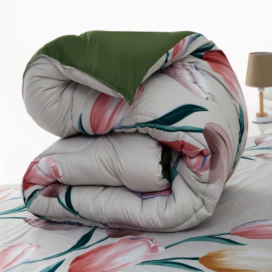 1 PC Single Comforter-Tulip Comforters Apricot