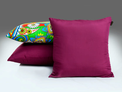 5 PCs Single Comforter Set-Multi Flower (Plum Reverse) Comforters Apricot   