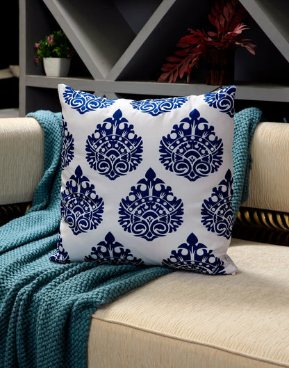 4 PCs Digital Printed Cotton Cushions-Blue Branco cushions Apricot   