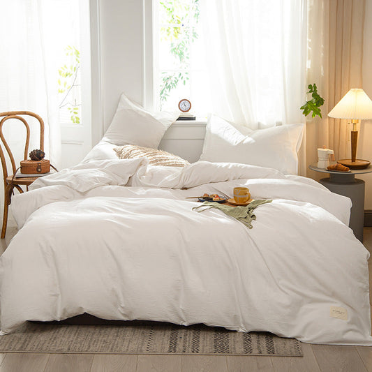 8 PCs Winter Razai Set-White Comforters Apricot