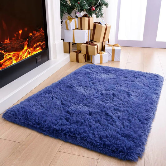 Anti-Slip Soft Fluffy Door Mat-15092 -Blue Door Mats Apricot