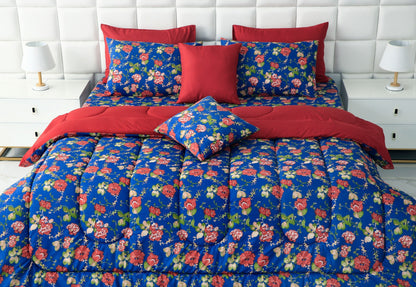 8 PCs Winter Comforter Set-Botanic Comforters Apricot   
