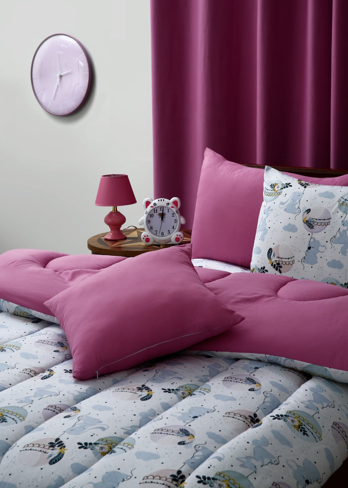 5 PCs Single Comforter Set-Sleeping Bunny Comforters Apricot