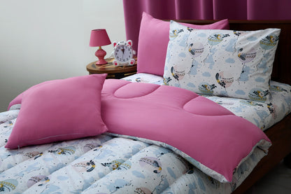 5 PCs Single Comforter Set-Sleeping Bunny Comforters Apricot