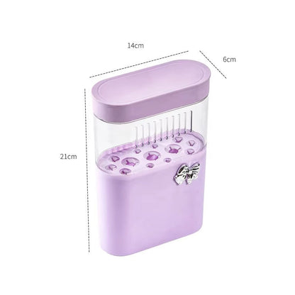 3 in 1 Makeup Brush Cleaning Box-Lilac Cosmetic Organizer Apricot