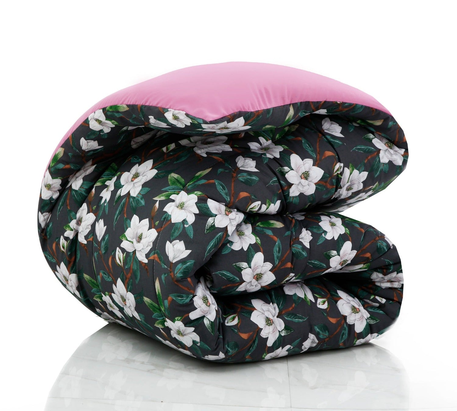 1 PC Double Winter Comforter-Snowy Petal(with Purple Reverse) Comforters Apricot