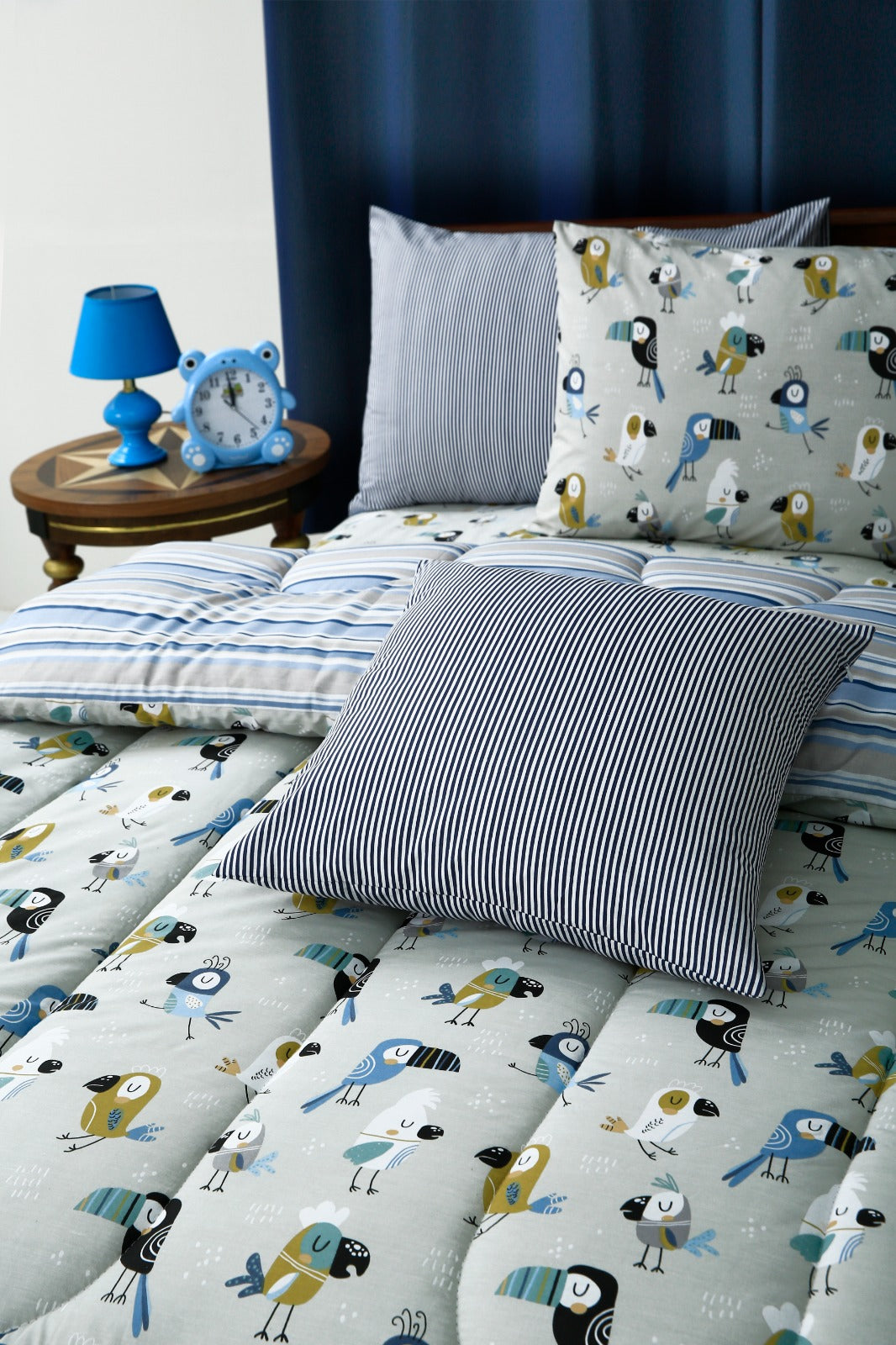5 PCs Single Comforter Set-Birds