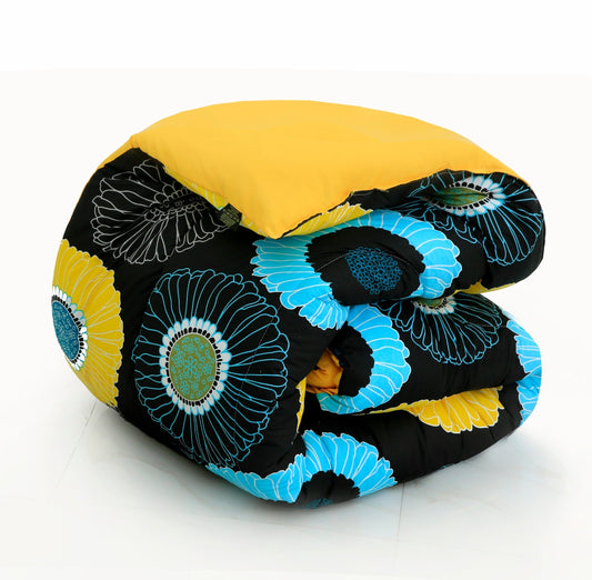 1 PC Double Winter Comforter-Sun Flower Comforters Apricot