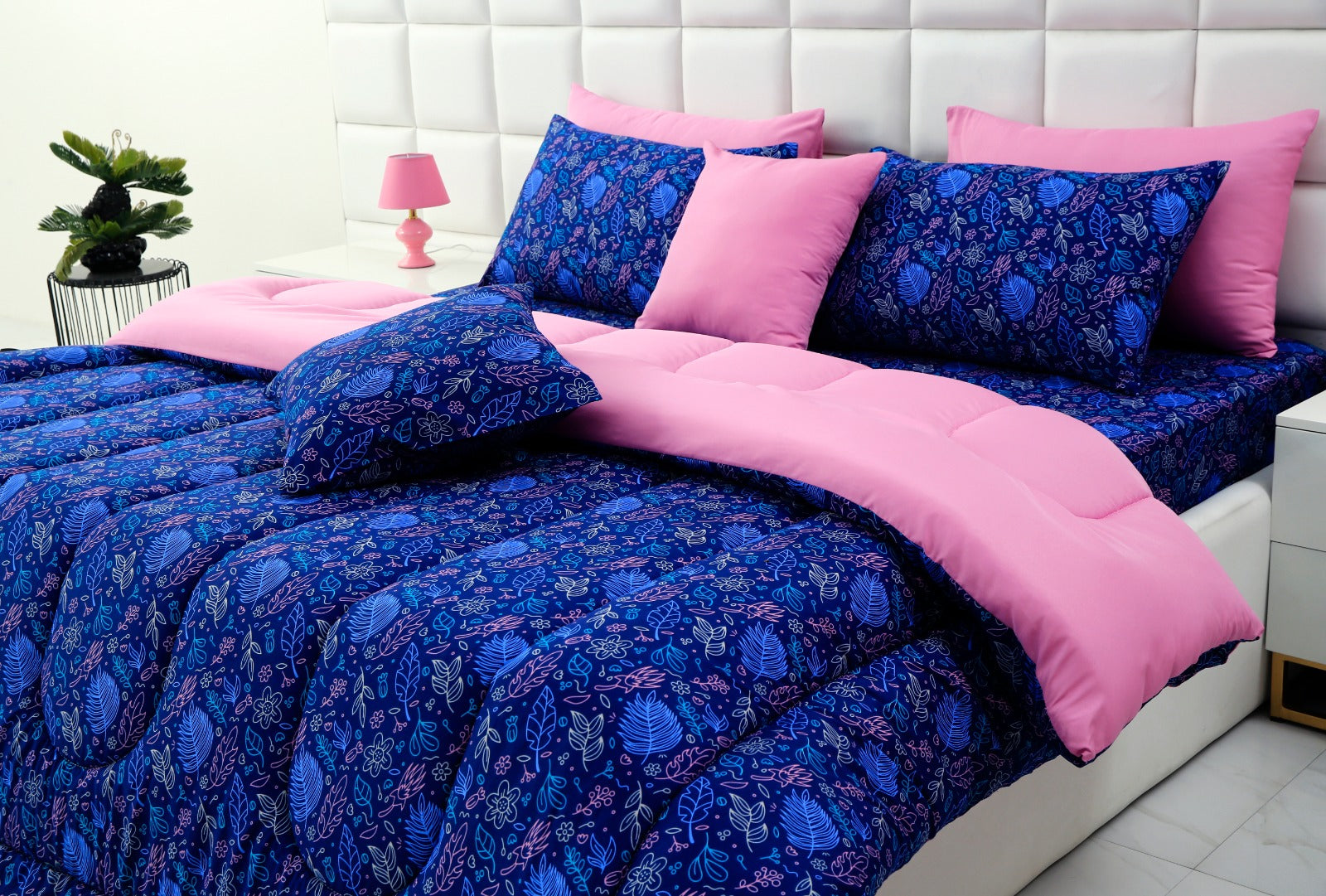 5 PCs Single Comforter Set-Blue Lilly Comforters Apricot
