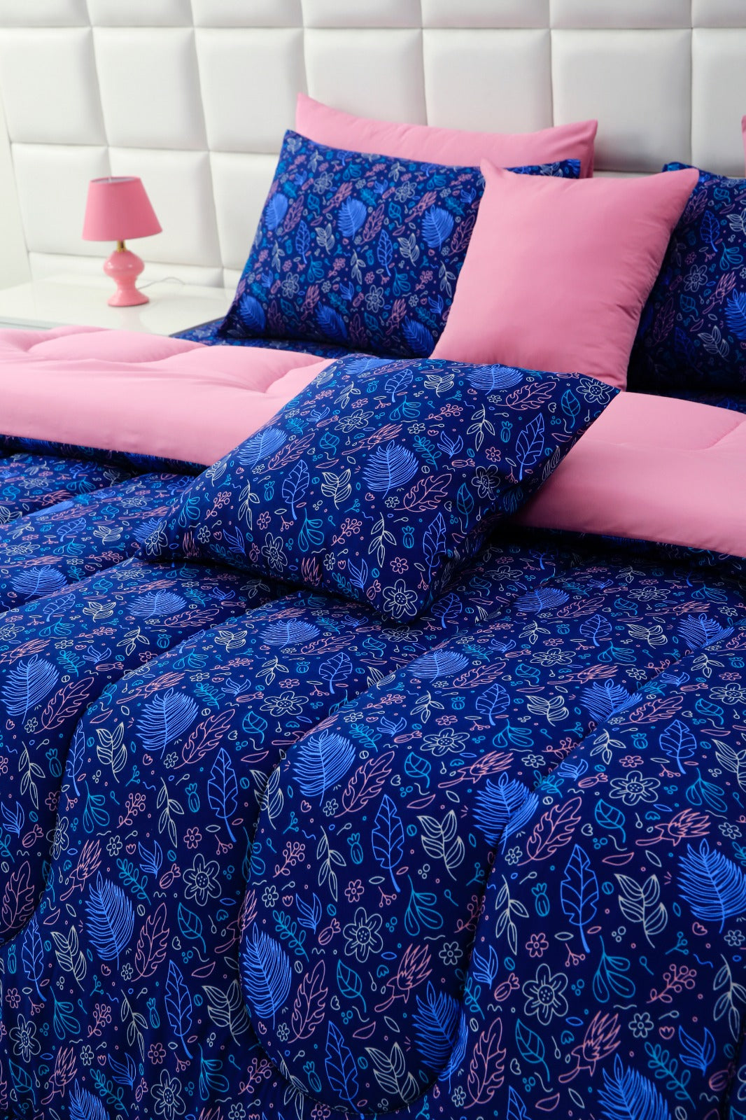 5 PCs Single Comforter Set-Blue Lilly Comforters Apricot