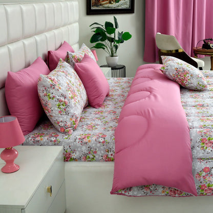 5 PCs Single Comforter Set-Morning Golry Comforters Apricot