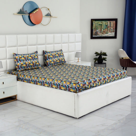 Fitted Bed Sheet-Gradient Fitted Sheets Apricot